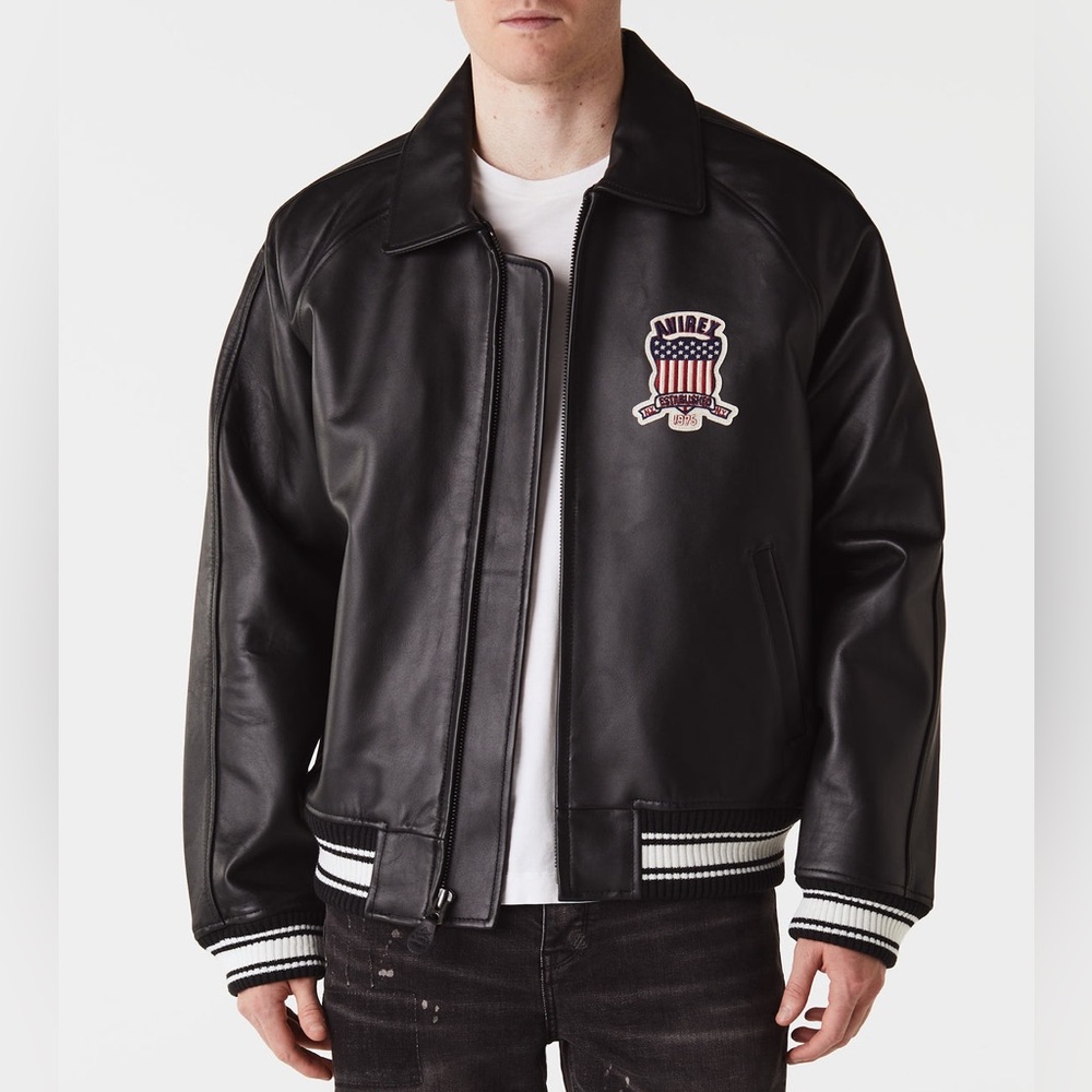 Avirex Black Leather Icon Jacket